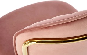 JEDÁLENSKÁ STOLIČKA SENNA RUŽOVÁ + ZLATÉ NOHY