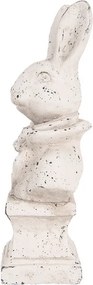Biela antik cementová busta králik - 11*8*24 cm