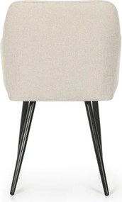Sada štyroch jedálenských stoličiek LUXANO Lumos zamatové, béžové / čierne nohy (4 ks)