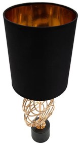 Čierna/v zlatej farbe stolová lampa s textilným tienidlom (výška 58,5 cm) Circly – Mauro Ferretti