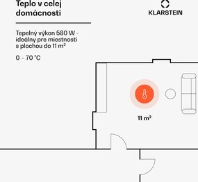 Klarstein Wonderwall Air Art Infinite, infračervený ohrievač, 90 x 60 cm, 580 W, na stenu, obraz, diaľkový ovládač