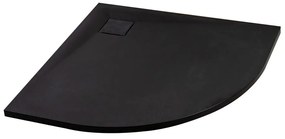 Cagliari Black 90x90x2,6 cm Kruhová, SMC sprchová vanička, so sifonom