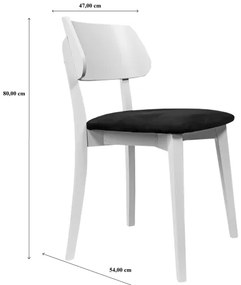 Jedálenská stolička EZRA biela/čierna
