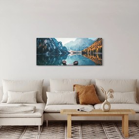 Obraz - Lode na jazere Braies (120x50 cm)