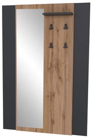 Vešiakový panel Actualmente (dub wotan + čierna) (so zrkadlom). Vlastná spoľahlivá doprava až k Vám domov. 1116227