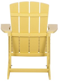 Záhradná stolička s podnožkou žltá ADIRONDACK Beliani