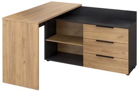 Rohový PC stolík Klodekas 9 (grafit + dub artisan) . Vlastná spoľahlivá doprava až k Vám domov. 1116370
