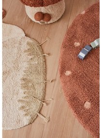 Prateľný ručne tkaný bavlnený detský koberec v tehlovej farbe krémový 120x120 cm Boletus – Lorena Canals