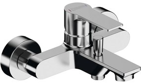 Nástenná vaňová batéria v lesklej striebornej farbe (2 výstupy) Pax – Sapho