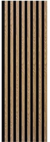 Akustické dekoračné panely, dub svetlý 3D lamely na filcovom podklade, rozmer 270 x 40 cm, IMPOL TRADE