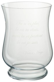 Sklenený svietnik s citátom Victor Hugo - 19 * 19 * 27 cm