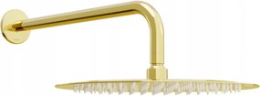 Mexen Slim dažďová hlavica 25 cm so sprchovým ramenom 40cm, zlatá, 79225211-50