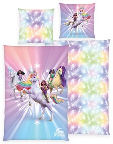 Herding Bavlnené posteľné prádlo Unicorn Academy,135 x 200 cm, 80 x 80 cm, 135 x 200 cm, 80 x 80 cm