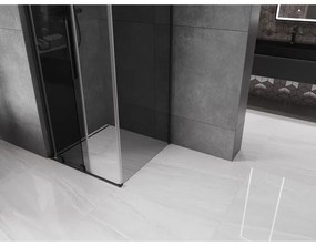 Mexen Velar L, sprchový kút s posuvnými dverami 100 x 100 cm, 8mm šedé sklo, čierna matná, 871-100-100-43-70