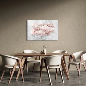 Obraz - Ružové kvety na stene (90x60 cm)
