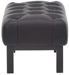 furniture-nabytek.cz - Masívny taburet Chesterfield Kingsfield z pravej kože, čierny – 61×46×43 cm