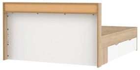 Dvojlôžková posteľ v dekore duba s úložným priestorom bez roštu 160x200 cm v prírodnej farbe Ikast – Tvilum