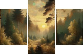 Obraz - Slnko žiariace lesom (90x60 cm)