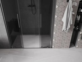 Mexen Velar Duo, posuvné sprchové dvere do otvoru 150 cm, 8mm šedé sklo, grafit brúsený, 871-150-000-42-66
