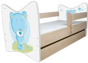 Raj posteli Detská posteľ  " Modrý Medvedík " DLX dub jasný