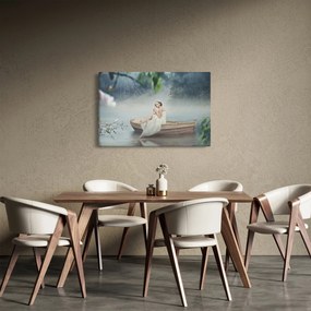 Obraz - Žena na loďke (90x60 cm)
