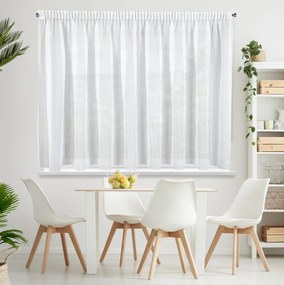 Biela voálová záclona na páske LUCIA 400x150 cm