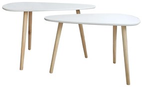 Súprava stolíkov Frej biela/dub prírodný