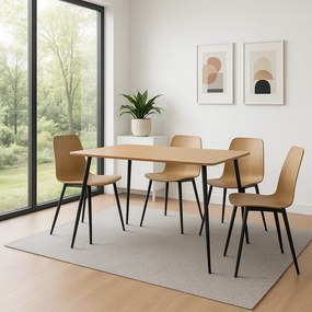 Noela Jedálenský stôl prírodný dekor s čiernou podnožou VILIS 120