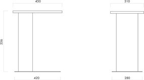 Kovový odkladací stolík 48x34 cm Nuno – noo.ma