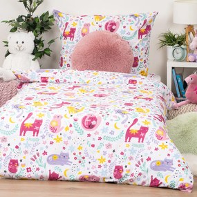 4Home Deětské bavlnené obliečky Playful Paws, 140 x 200 cm, 70 x 90 cm