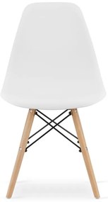 Jedálenská zostava TODI 80cm okrúhly stolový set biely + 4 stoličky OSAKA biele