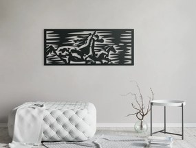 drevko Drevený obraz na stenu Cválajúce kone Rozmer obrazu: 18 x 44,5 cm, Farba dekorácie: Čierna