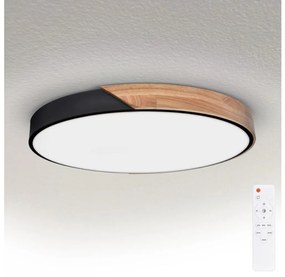 Brilagi - LED stmievateľné svietidlo PILANA LED/60W/230V dub/čierna pr. 58,5 cm + diaľkový ovládač