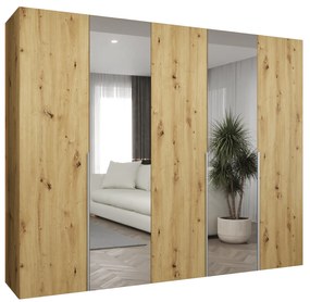 Šatníková skriňa 250 cm Alice 2 (dub artisan + kašmír). Akcia -20%. Vlastná spoľahlivá doprava až k Vám domov. 1126180