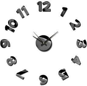 Nástenné hodiny sticker blink 75cm čierna