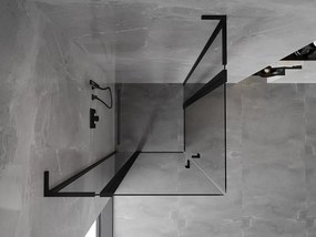 Mexen, Mexen Mist L Duo výklopný sprchový kút 115 x 115 cm, priehľadný, čierny - 8A4L-115-115-70-00