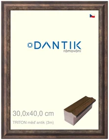 DANTIK rám na obraz 30x40 | TRITON měď antik (Plexi Čiré)