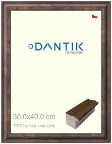 DANTIK rám na obraz 30x40 | TRITON měď antik (Plexi Čiré)