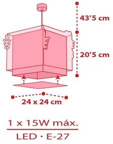 Dalber 73262 - Detský luster HELLO KITTY 1xE27/15W/230V ružový