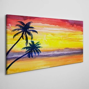 Obraz canvas Západ slnka palmy