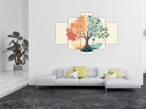 Obraz – Duálny strom s motýľom (150x105 cm)