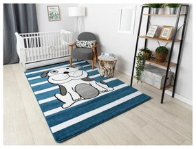 Detský kusový koberec Psík modrý 120x170cm