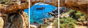 Obraz - Cape Greco (s hodinami) (90x30 cm)