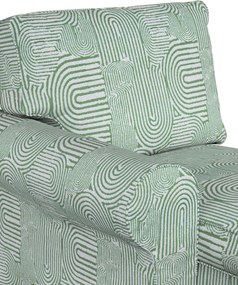 Poťah na ležadlo Ektorp (ľavé) farba produktu zelená látka zapletaná, vzorované
