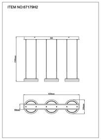 Globo 67179H2 - LED luster na lankách DELLA LED/40W/230V 3000/4000/6000K