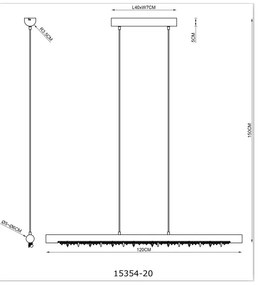 Globo 15354-20-LED Stmievateľný závesný luster na lanku FELICITAS LED/25W/230V béžová