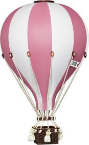 Dekoračný lietajúci balón ružová/biela – dekorácia do detskej izby S-28cm x 16cm