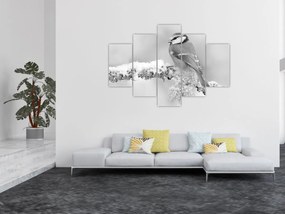 Obraz - Vtáčik na vetve (150x105 cm)