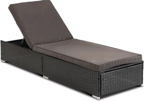 Záhradné kreslo LARGO čierne/hnedé technoratan
