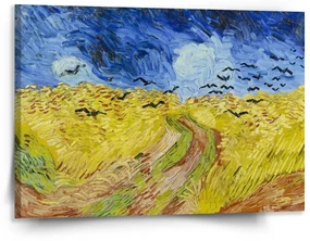 Sablio Obraz Pšeničné pole s vranami - Vincent van Gogh - 150x110 cm